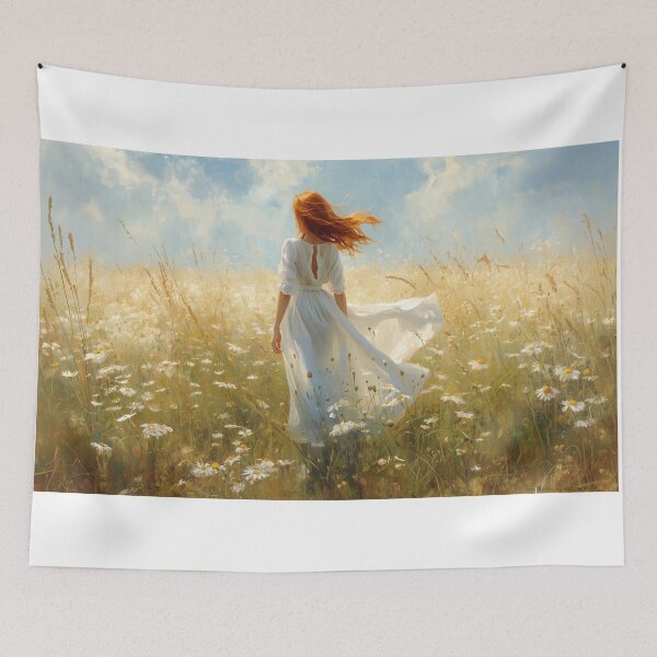 Item preview, Chica esperando en un prado blanco designed and sold by MariaTheExpert.