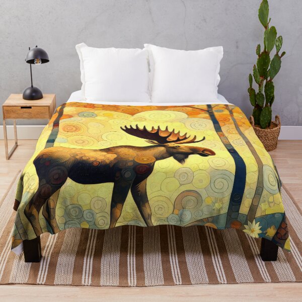 Item preview, Mystical Autumn Moose: A Colorful Forest Scene designed and sold by FOLK ART FUSION by heidiannemorris.