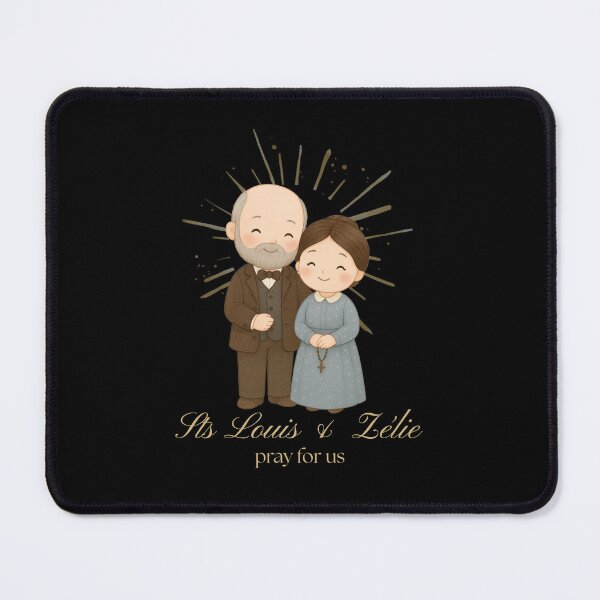 Item preview, Sts Zelie and Louis Cartoon Art – Catholic Decor, Inspirational Saint Illustration designed and sold by MixnMatch.