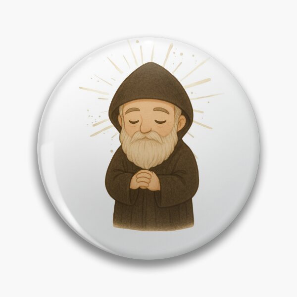 Item preview, St Charbel Cartoon Art – Catholic Decor, Inspirational Saint Illustration designed and sold by MixnMatch.