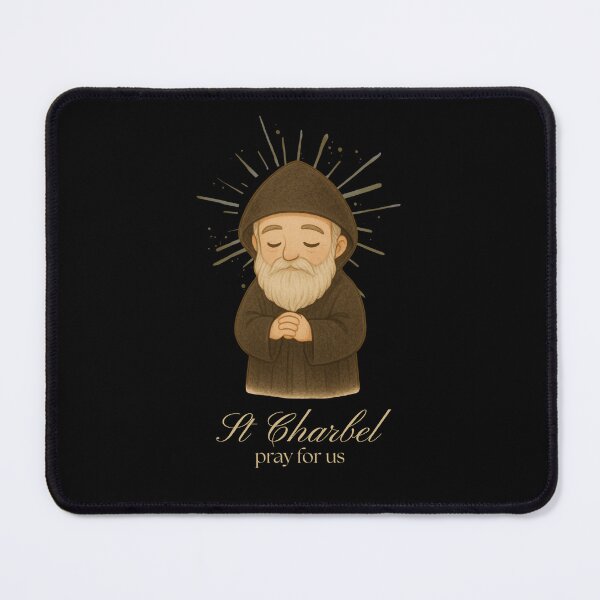 Item preview, St Charbel Cartoon Art – Catholic Decor, Inspirational Saint Illustration designed and sold by MixnMatch.