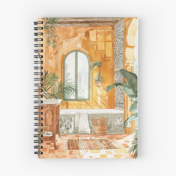 Item preview, Moroccan Sunlit Bathroom – Terracotta & Green Bohemian Wall Art designed and sold by Cyberpunk Designs.