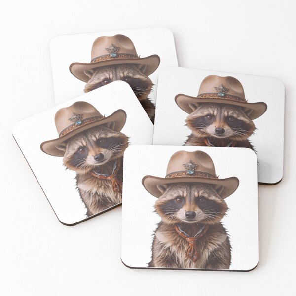 Item preview, Raccoon Cowboy Hat Happy Balloons Celebrations Cute  designed and sold by CheeseBlueprint.