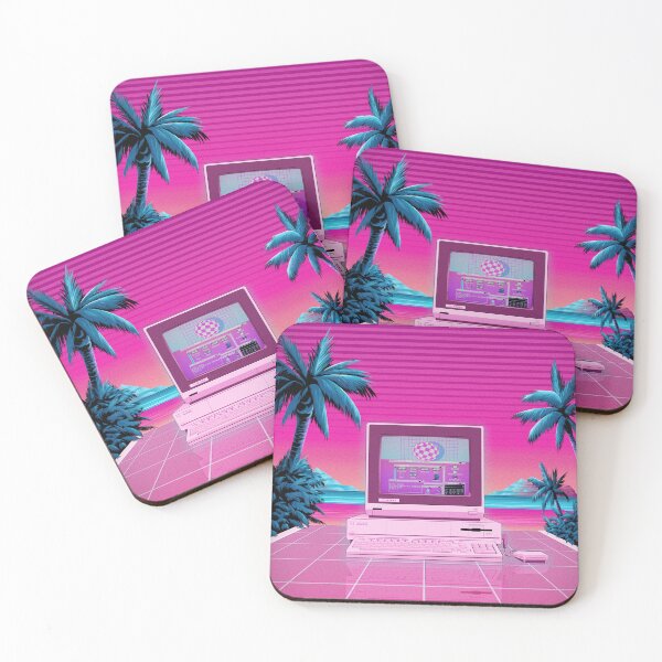 Item preview, MIRAI (Future) Vaporwave Retro Computer - Amiga and Beach Scene designed and sold by Vix in Japan / Rubbish Heap.