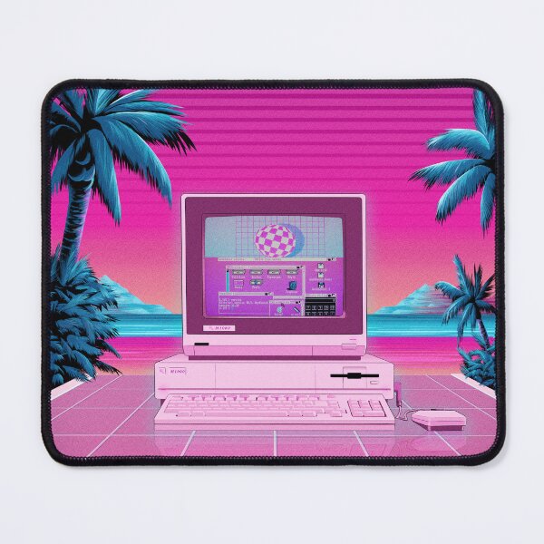 Item preview, MIRAI (Future) Vaporwave Retro Computer - Amiga and Beach Scene designed and sold by Vix in Japan / Rubbish Heap.