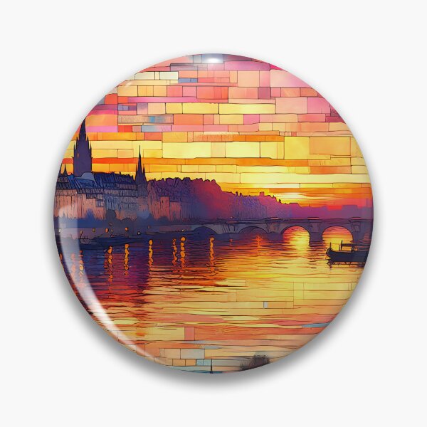 Item preview, Sunrise Over the Seine | Paris Sunrise Cityscape Wall Art designed and sold by Stoneflower-Art.