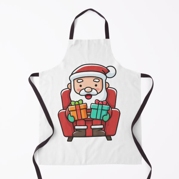 Artikelvorschau, Weihnachtsmann sitzt auf einem roten Stuhl und hält bunte Weihnachtsgeschenke in den Händen entworfen und verkauft von Cute Art Design.