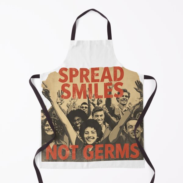 Item preview, Spread Smiles Not Germs - Group of Happy Diverse People Raising designed and sold by WovennDesigns.