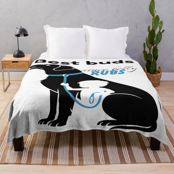 Item preview, Best Buds Since Belly Rubs – Black Dog & Child Silhouette Design designed and sold by Visimatic.