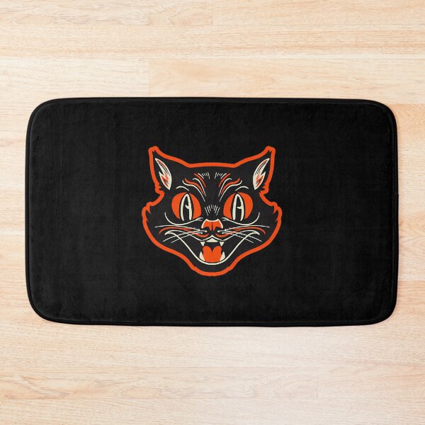 Item preview, Retro Vintage Halloween Angry Black Cat Growling Face designed and sold by ConsueloSuarez.