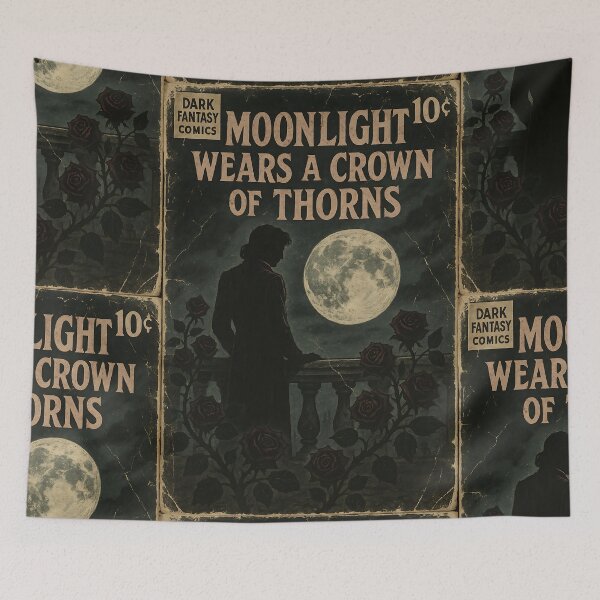 Item preview, Romantic Dark Fantasy Art: Moonlight wears a crown of thorns designed and sold by bapupa.