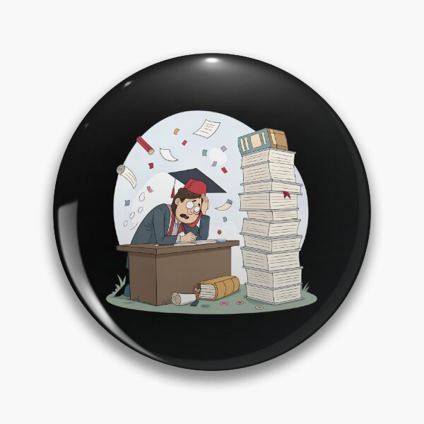 Item preview, Funny PhD Student Overwhelmed by Papers and References – Graduate Life Humor designed and sold by VividOrganica.