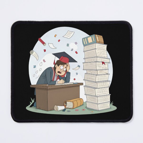 Item preview, Funny PhD Student Overwhelmed by Papers and References – Graduate Life Humor designed and sold by VividOrganica.
