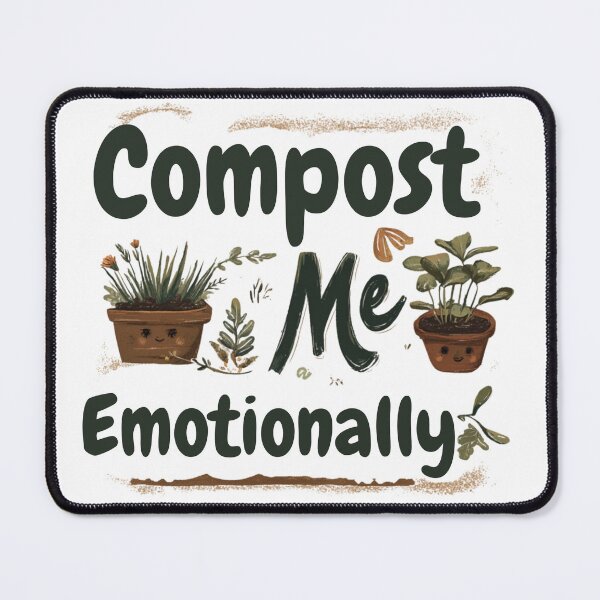 Item preview, Compost Me Emotionally – Funny Eco Quote Plant Design designed and sold by MomentumbyOla.