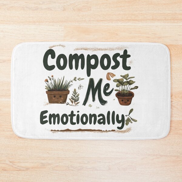 Item preview, Compost Me Emotionally – Funny Eco Quote Plant Design designed and sold by MomentumbyOla.