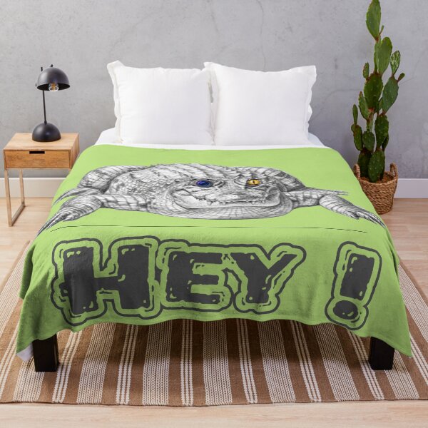 Item preview, Grumpy Alligator Says "HEY!" with Colorful Eyes designed and sold by Deer&Oak.