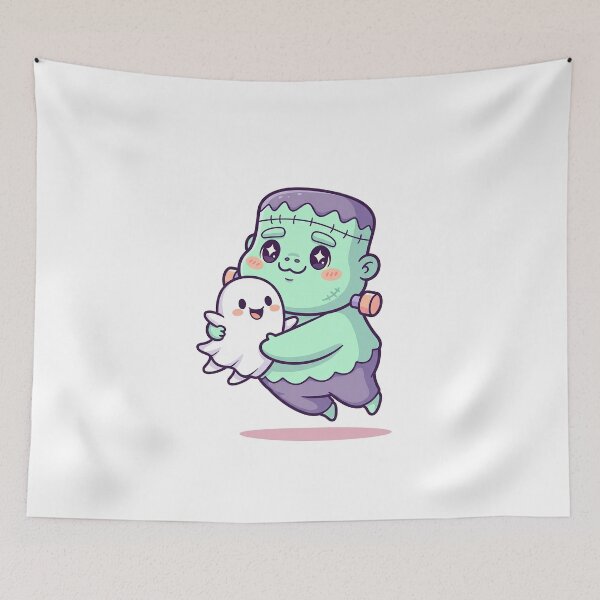 Item preview, Cute Kawaii Frankenstein and Ghost Best Friends designed and sold by istoriadesign.