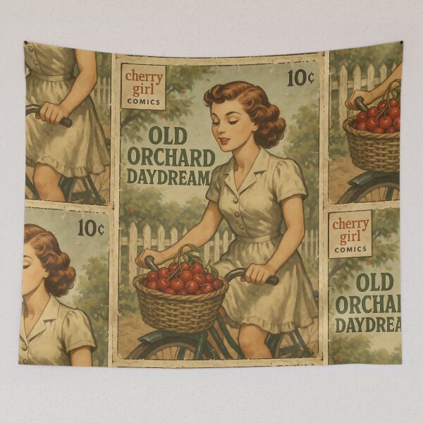Item preview, Vintage Cherry Girl: Old orchard daydream designed and sold by bapupa.