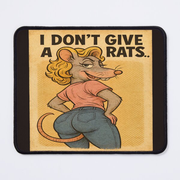 Item preview, “Don’t Give a Rat — Funny Cartoon Pun Design designed and sold by ReyDeLaCalle.
