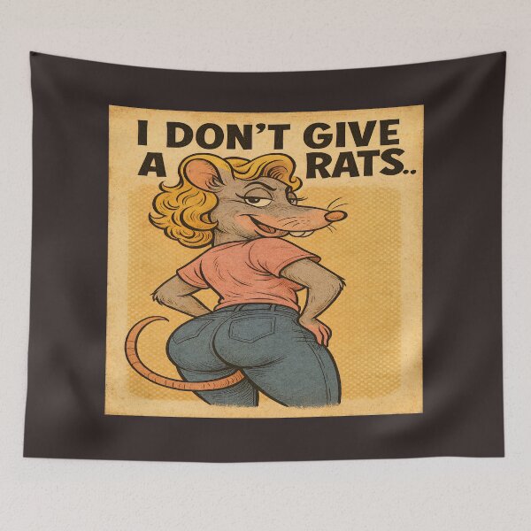 Item preview, “Don’t Give a Rat — Funny Cartoon Pun Design designed and sold by ReyDeLaCalle.