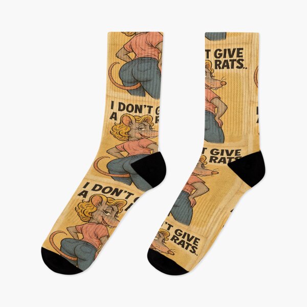 Item preview, “Don’t Give a Rat — Funny Cartoon Pun Design designed and sold by ReyDeLaCalle.