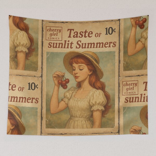 Item preview, Vintage Cherry Girl: Taste of sunlit summers designed and sold by bapupa.