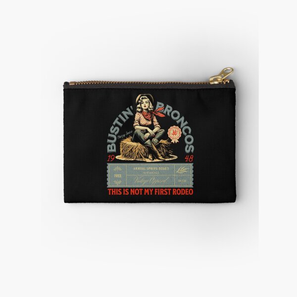 Item preview, Bustin Broncos Not my first Rodeo Cowgirl vintage poster design. designed and sold by AfricaSkyBlue.