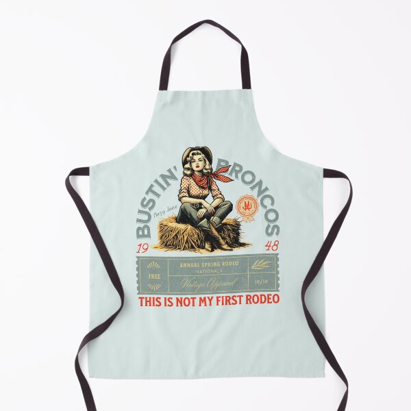 Item preview, Bustin Broncos Not my first Rodeo Cowgirl vintage poster design. designed and sold by AfricaSkyBlue.