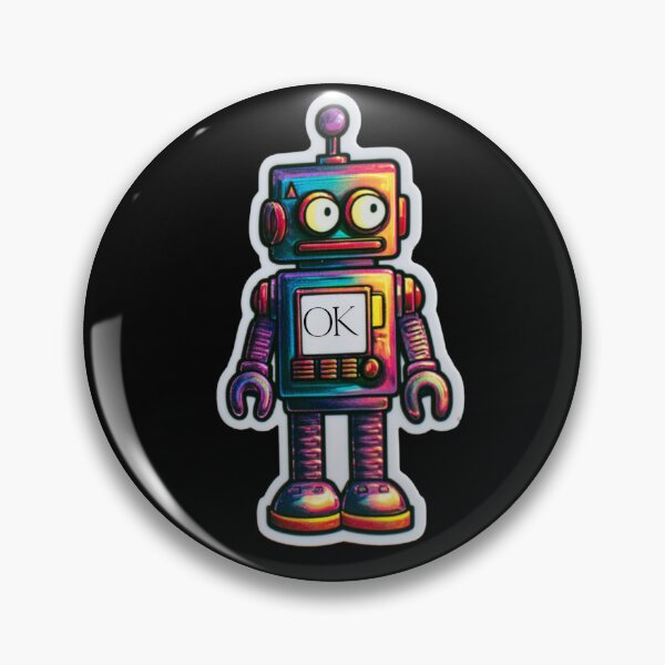 Item preview, Retro Robot OK – Colorful Vintage Tech Sticker Design designed and sold by MomentumbyOla.