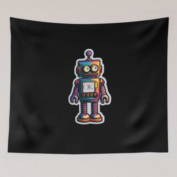 Item preview, Retro Robot OK – Colorful Vintage Tech Sticker Design designed and sold by MomentumbyOla.