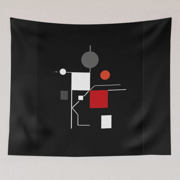 Item preview, Abstract Geometry – Minimalist Bauhaus Artwork in Red, Black & White designed and sold by Pop Art Rebel Prints.
