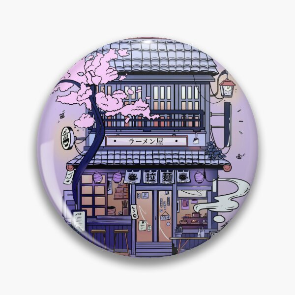 Item preview, Japanese Shopfront – Ramen and Cherry Blossoms designed and sold by Neko no Yume Studio.