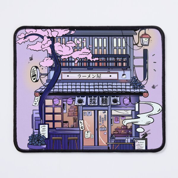 Item preview, Japanese Shopfront – Ramen and Cherry Blossoms designed and sold by Neko no Yume Studio.