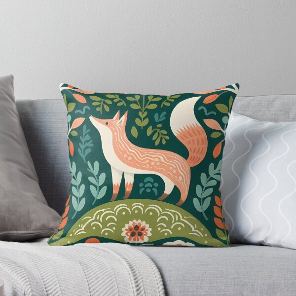 Item preview, Whimsical Forest Fox - Scandinavian Folk Art by heidiannemorris © designed and sold by FOLK ART FUSION.