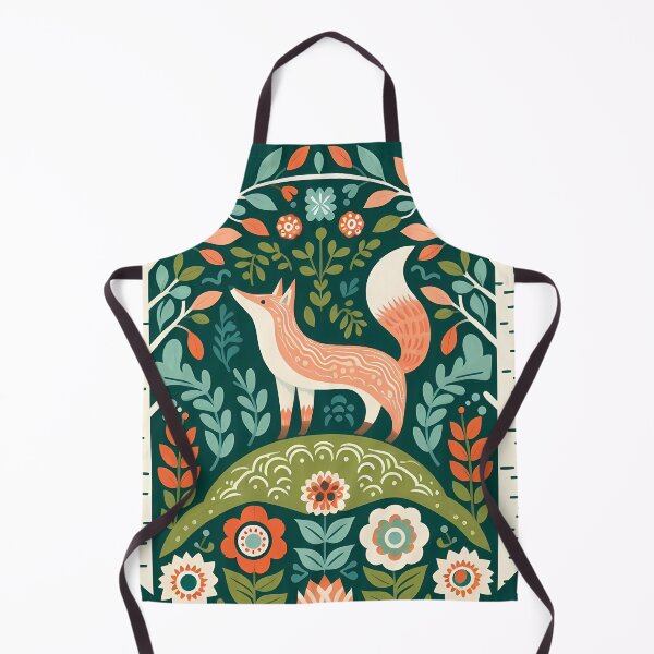 Item preview, Whimsical Forest Fox - Scandinavian Folk Art by heidiannemorris © designed and sold by FOLK ART FUSION.
