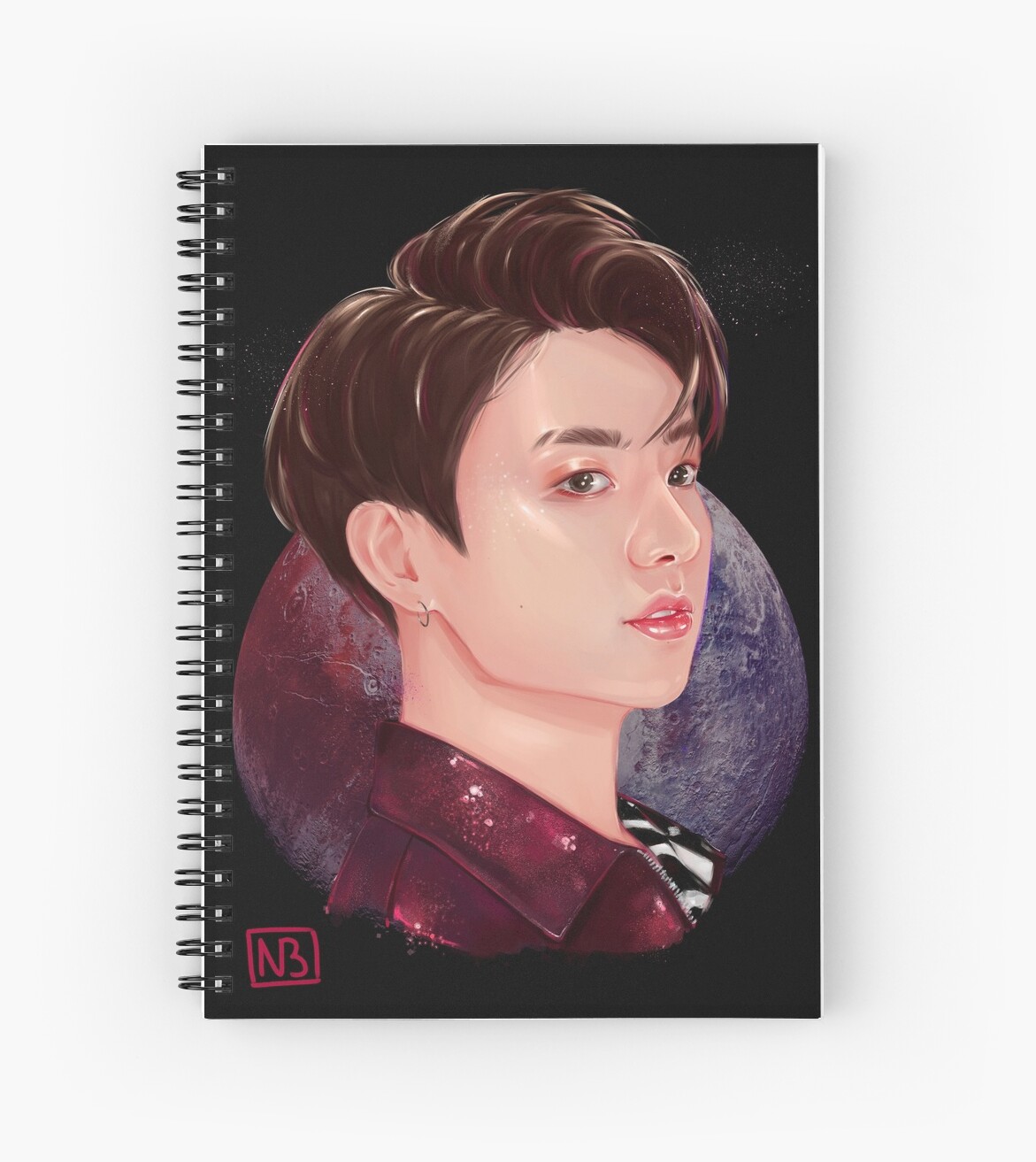 "BTS Jungkook as Pluto 134340" Spiral Notebooks by