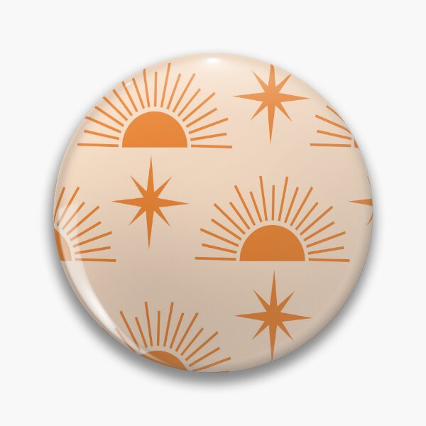 Item preview,  retro mid century Orange half sun sunrise with atomic starbursts pattern  designed and sold by Yasminepatterns .