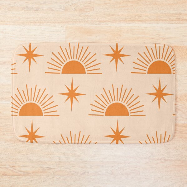 Item preview,  retro mid century Orange half sun sunrise with atomic starbursts pattern  designed and sold by Yasminepatterns .