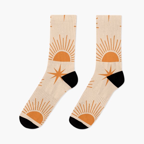 Item preview,  retro mid century Orange half sun sunrise with atomic starbursts pattern  designed and sold by Yasminepatterns .