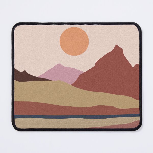 Item preview, Abstract Mountain Landscape with Sun in Warm Earthy Neutral Tones designed and sold by NiceDigital.