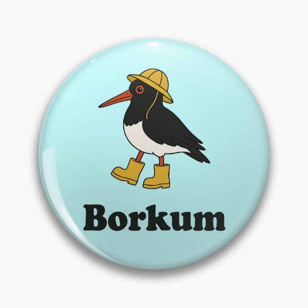 Item preview, Oystercatcher with rubber boots – Borkum coastal motif designed and sold by Print-Zoo.