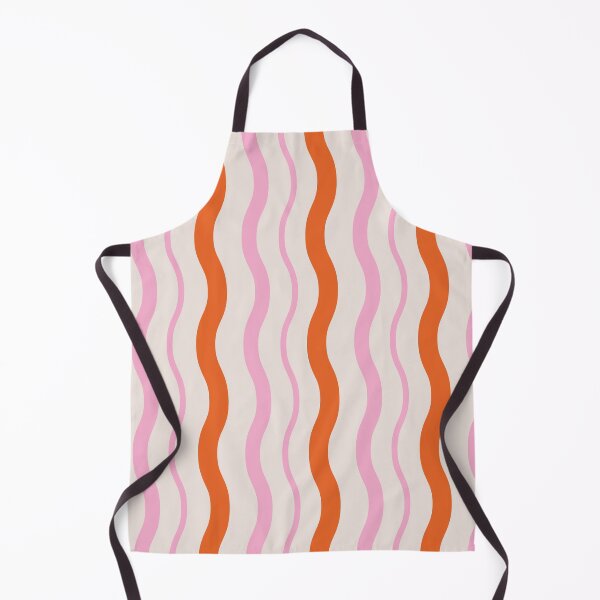 Item preview, Retro 70s Groovy Playful Vertical Waves in Pink and Orange Pattern designed and sold by Yasminepatterns .