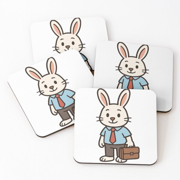 Item preview, Business Rabbit with Shirt Tie and Briefcase – Cartoon Character designed and sold by Confuzz1ed.