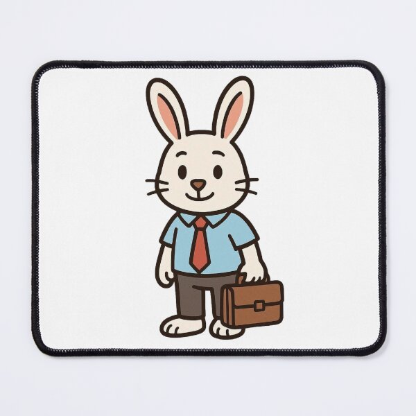 Item preview, Business Rabbit with Shirt Tie and Briefcase – Cartoon Character designed and sold by Confuzz1ed.