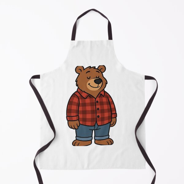 Item preview, Relaxed Bear in Flannel Shirt and Jeans – Cute Cartoon Style designed and sold by Confuzz1ed.