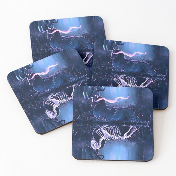 Item preview, Parallel - Deer in Moonlight reflecting as skeleton in the water designed and sold by Luccain.Art.