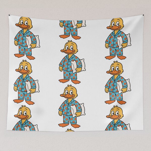 Item preview, Sleepy Duck in Polka Dot Pajamas with Pillow – Funny Cartoon designed and sold by Confuzz1ed.