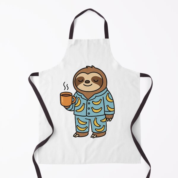 Item preview, Lazy Sloth in Banana Pajamas with Tea – Funny Cartoon designed and sold by Confuzz1ed.