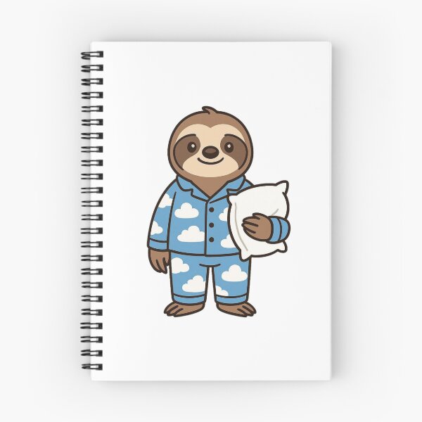 Item preview, Sleepy Sloth in Cloud Pajamas with Pillow – Cute Cartoon Style designed and sold by Confuzz1ed.