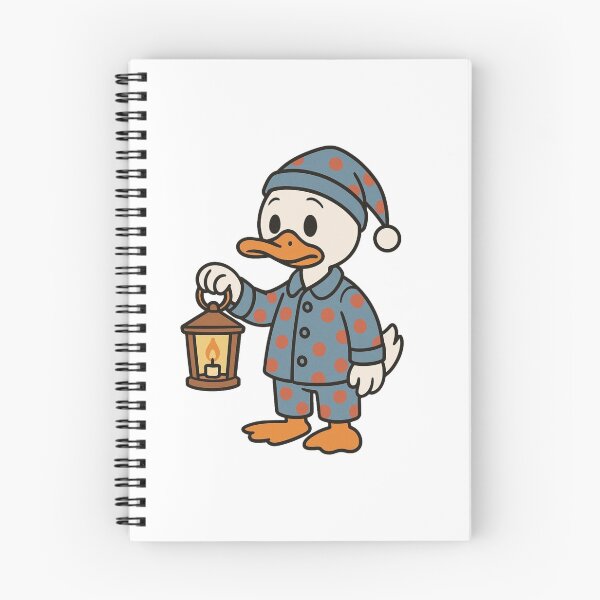 Item preview, Patito dormilón en pijama de lunares con linterna: adorable estilo de dibujos animados designed and sold by Confuzz1ed.